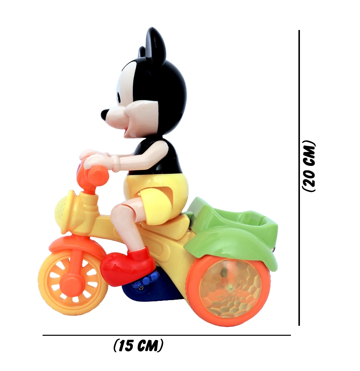 WOW TOYS® Musical Cartoon Mouse Tricycle Toy with Flashing LED Lights & Bump and Go Action for Kids- 3 Years+