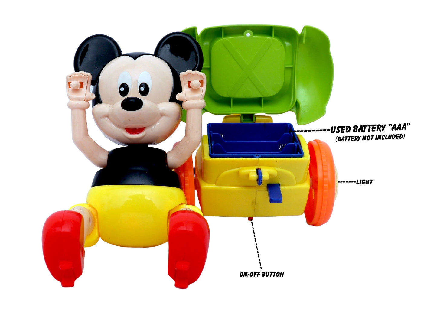 WOW TOYS® Musical Cartoon Mouse Tricycle Toy with Flashing LED Lights & Bump and Go Action for Kids- 3 Years+