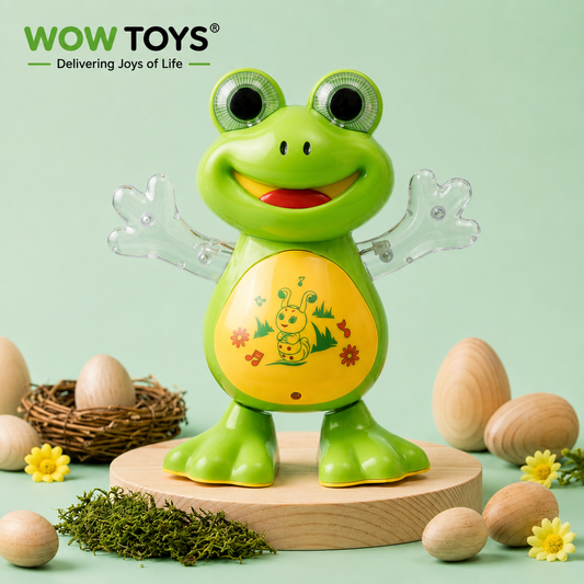WOW TOYS® Musical Dancing Frog Toy with Flashing LED Lights for Kids- 3 Years+
