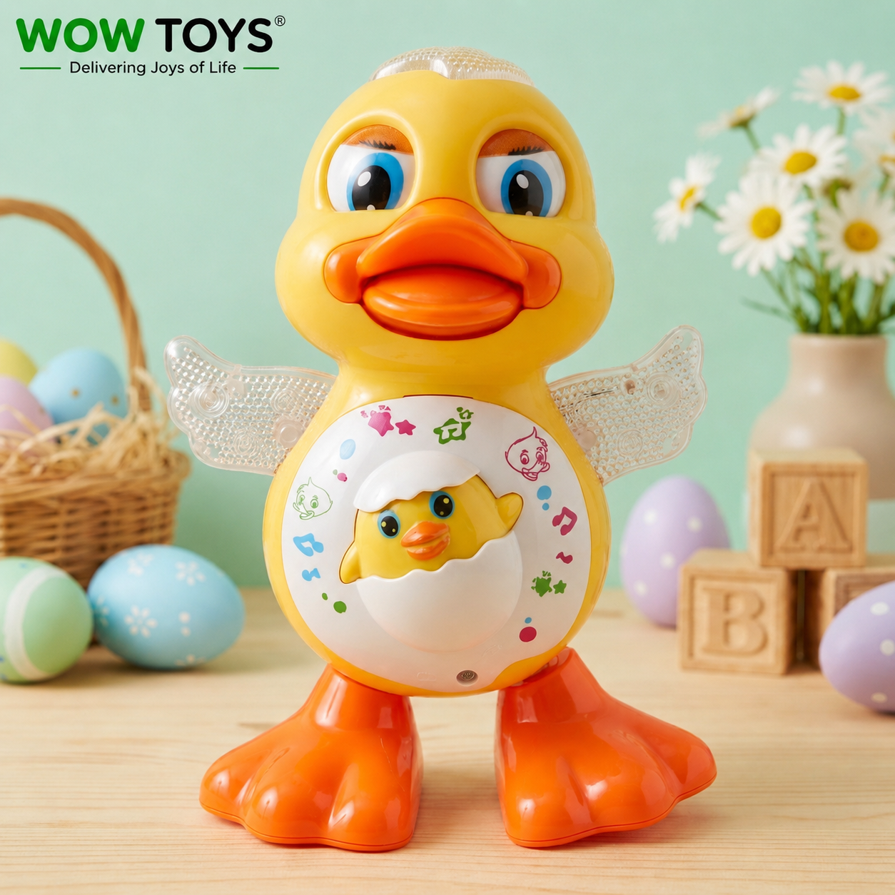 WOW TOYS® Dancing Duck Musical Toy with Flashing LED Lights for Kids- 3 Years+