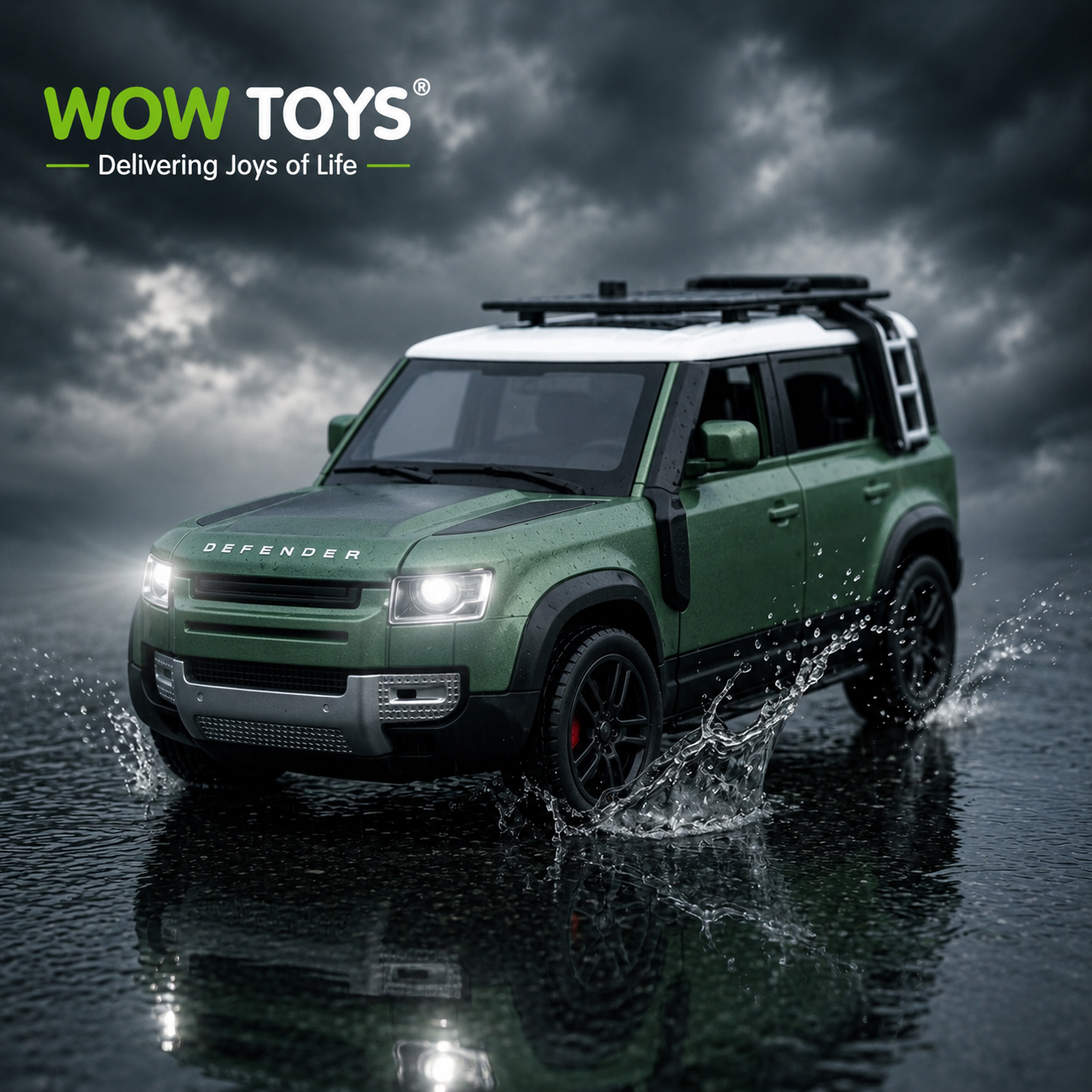 WOW TOYS® 1:32 Die-Cast Metal SUV Model Car with Opening Doors, Lights & Sound & Pull Back Action