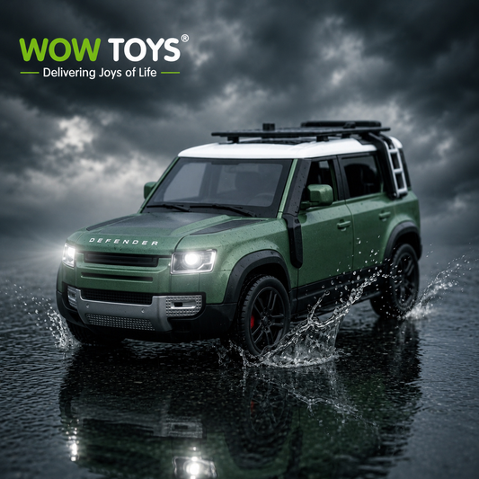 WOW TOYS® 1:32 Die-Cast Metal SUV Model Car with Opening Doors, Lights & Sound & Pull Back Action