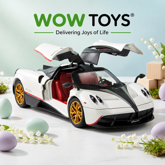 WOW TOYS® 1:32 Die-Cast Huayra Hyper Car with Openable Gullwing Doors, Lights & Music- 3 years+