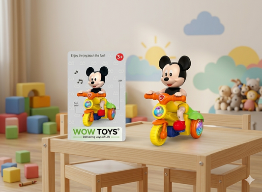 WOW TOYS® Musical Cartoon Mouse Tricycle Toy with Flashing LED Lights & Bump and Go Action for Kids- 3 Years+