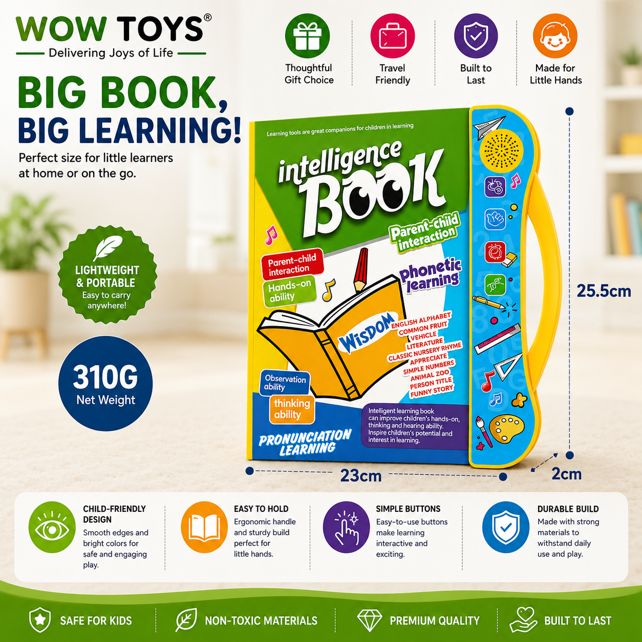 WOW TOYS® Interactive Educational Phonics E-Book with Sound & Learning Activities