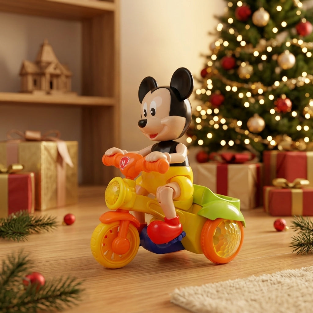 WOW TOYS® Musical Cartoon Mouse Tricycle Toy with Flashing LED Lights & Bump and Go Action for Kids- 3 Years+