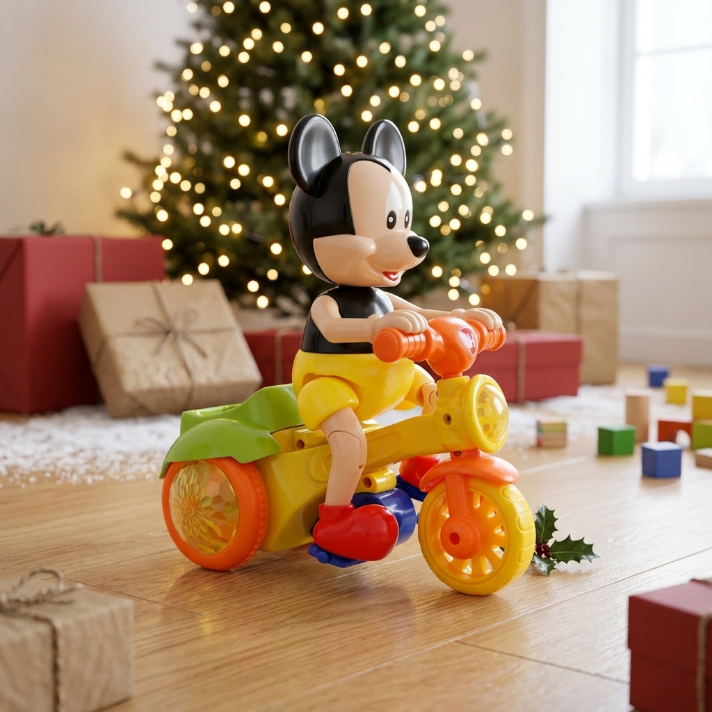 WOW TOYS® Musical Cartoon Mouse Tricycle Toy with Flashing LED Lights & Bump and Go Action for Kids- 3 Years+