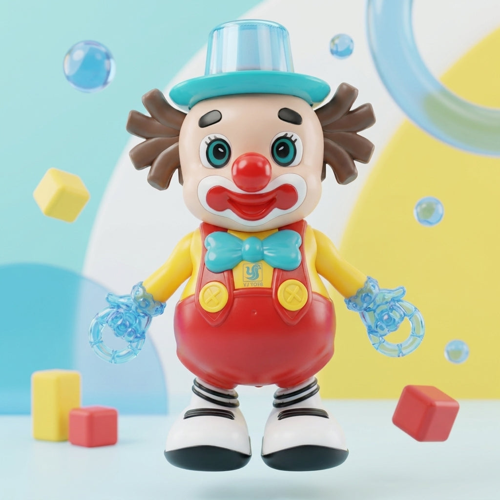 WOW TOYS® Musical Dancing Clown Toy with Flashing LED Lights, Bump and Go Action for Kids 3+ Years